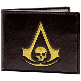 Assassin's Black Flag Creed Jackdaw Ship Sea Chart Wallet Bi-Fold Coin & Card Holder, Brown