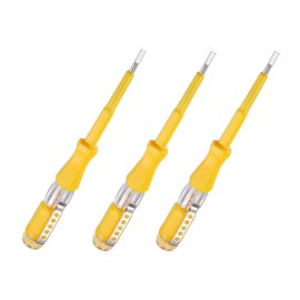 YOKIVE 3 Pcs Voltage Circuit Tester, 3mm Slotted Screwdriver, Great for Office, Art, Home, Daily Use (AC 100-500V, Yellow)