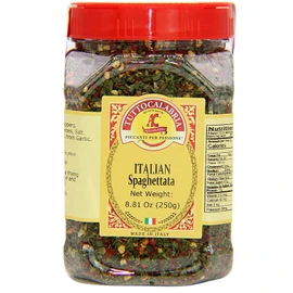 TUTTOCALABRIA Spaghetti Sauce Seasoning, Spicy Italian Spaghettata, Product of Italy, Add oil to pan, heat, mix in seasoning, and then toss with your favorite pasta, 250g