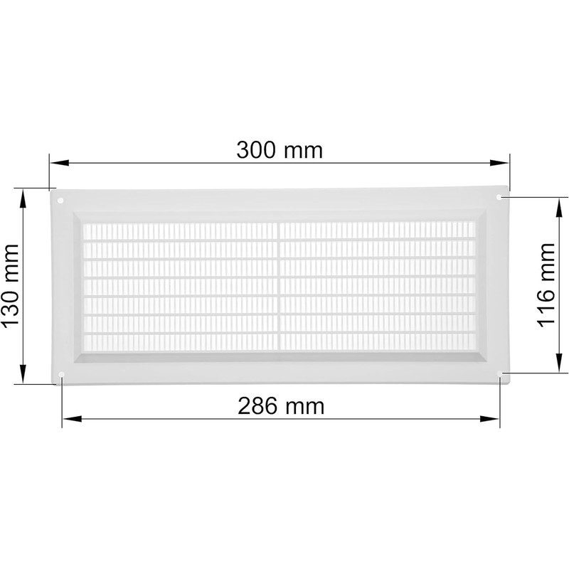 Vent Systems 3" x 10" Inch (Opening Dimensions) White -