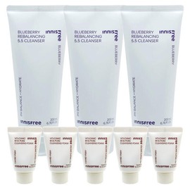 Innisfree 이니스프리 블루베리 리밸런싱 5.5 클렌저 대용량 200ml 3개+(화산송이폼15gx5개 추가) Innisfree Blueberry Rebalancing 5.5 Cleanser Large Size 200ml 3pcs + (Volcanic Clay Mask 15gx5pcs)