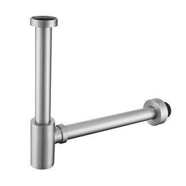 SWHYGER Adjustable P-Trap Drain Pipe, Bottle P Trap1 1/4, 0-300mm Length, Brushed Nickel,SW-83888BN-L2.