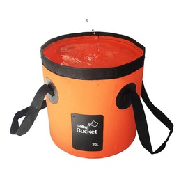 Collapsible Bucket, 12L&20L Multifunctional Portable Collapsible Fishing Bucket -Wash Basin Folding Bucket -Water Container for Fishing-Camping-Gardening (Orange/20L)