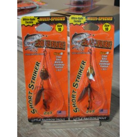 Joes Flies Spinnerbait Fishing Lures 2 Joe's Flies Size 10 SpinnerBaits Short Striker Little Rainbow Trout 213-10