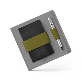 BEBLAU Flex | Smart Notebook with Built-in Portable Organizer | Home Office Solution | Laptop Accessories | Perfect for Phones | Great Gift | Dark Grey and Green | Dotted Pages