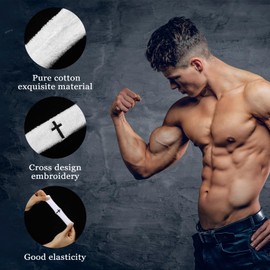 Zeyune 8 Pack Bicep Bands Christian Arm Sweat Bands Armband Wristbands for Men Women Football Baseball Players Sports Activities Keep Hands Dry and Comfortable Machine Washable