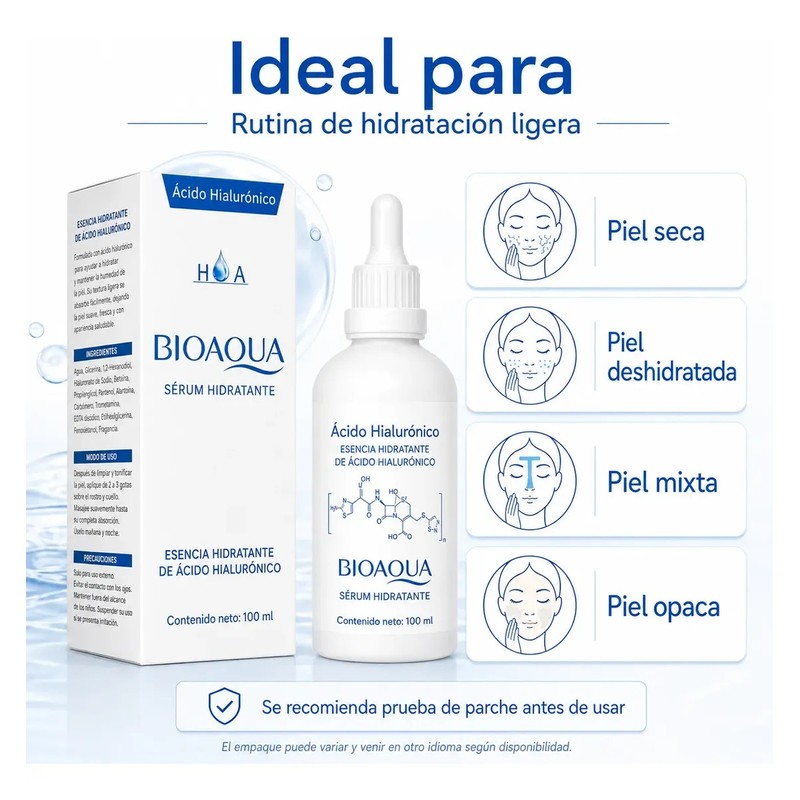 Bioaqua 100 Ml Sérum Ácido Hialurónico Facial Hidratante