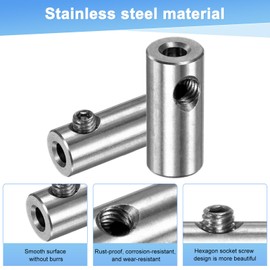 M METERXITY 4-Pack Wire Rope Cable Clamp, 3.3mm Hole 304 Stainless Steel Double Holes Lock Clip with Hexagon Screws Spanner for Cable Rigging/DIY Decorative Rope/Clothesline