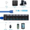 USB HUB,7 Port USB 3.0 HUB 5.0Gbps Data Transfer, with