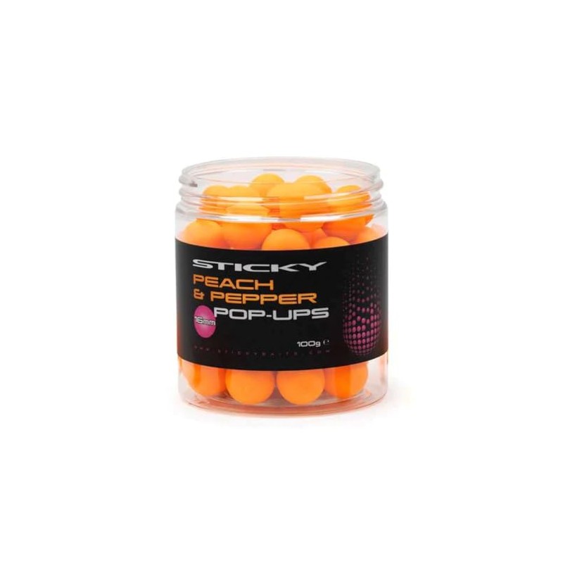 STICKY BAITS PEACH & PEPPER POP UPS 12MM - PEP12