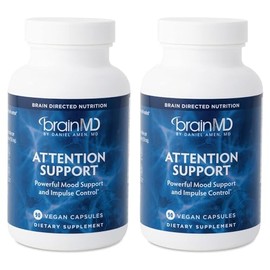 BRAINMD BRAINMD Dr Amen Attention Support - 90 Capsules - Promotes Mental Focus & Impulse Control - Gluten Free - 30 Servings