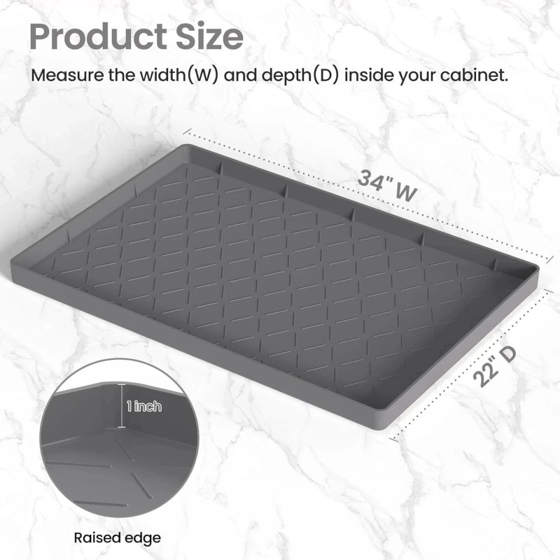 Unbranded 34" x 22" Silicone Under Sink Mat for Kitchen