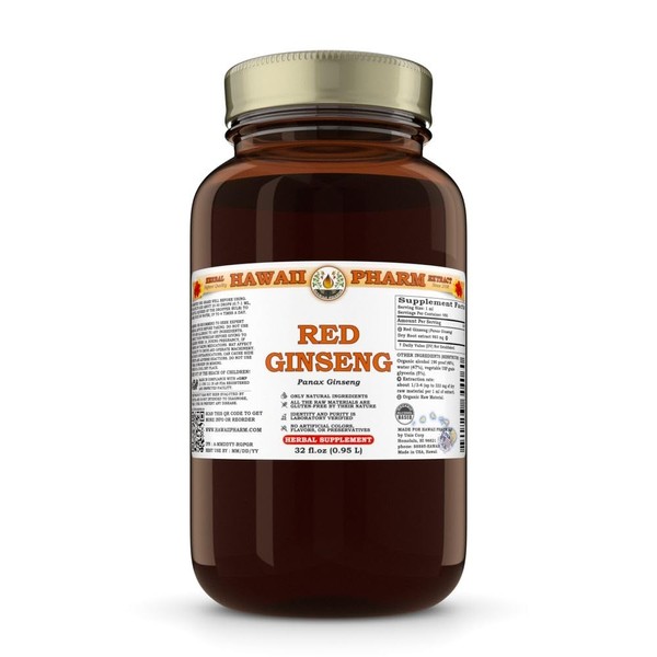 Ginseng (Panax Ginseng) Dry Root Tincture, Made in Hawaii, Organic