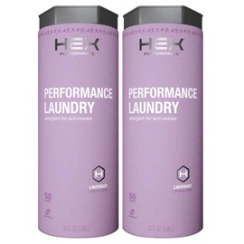 HEX Performance Laundry Detergent, Lavender, 100 Loads (Pack of 2) - Designed for Activewear, Eco-Friendly, Concentrated Formula