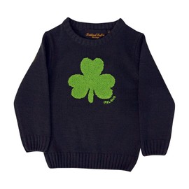 Other Brands Cuello Redondo Irlanda Kids Sweater con Fluffy Trébol, Color Azul Marino, Marino