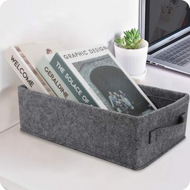 Small Storage Basket Modern Storage Baskets Felt Collapsible Baskets Storage Bins for Cellphone Earphone Chargers Cables Make Up Hair Supplies Fabric Drawers Storage Baskets Cute Storage Baskets