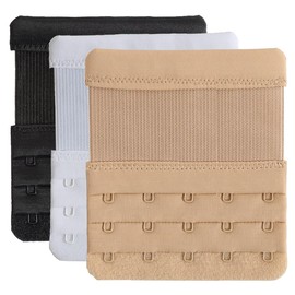 YarBar Bra Extension Hook, 5 Tiers, Elastic Bra, Extension Hook, Female Bra, Adjustable, Set of 3, 3 colors, hook interval: 3/4"