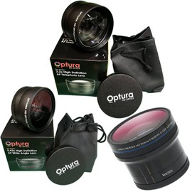 58MM OPTURA HD OPTICS Lenses Bundle, 1 Wide Angle Lens + 1 TELEPHOTO Lens for Canon EOS Rebel T7, T6, T5, T3, T100, 4000D, 2000D, 3000D