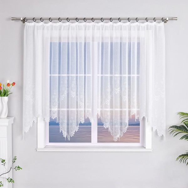 HeichkelL Jacquard Bow Curtain Transparent Curtain Lace Band Scarf Store