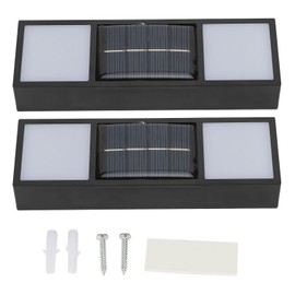 2 Sets Solar Wall Lamp IP65 Protection Grade Bidirectional Multifunctional Solar Outdoor Light for Patio Yard DrivewayWarm Light