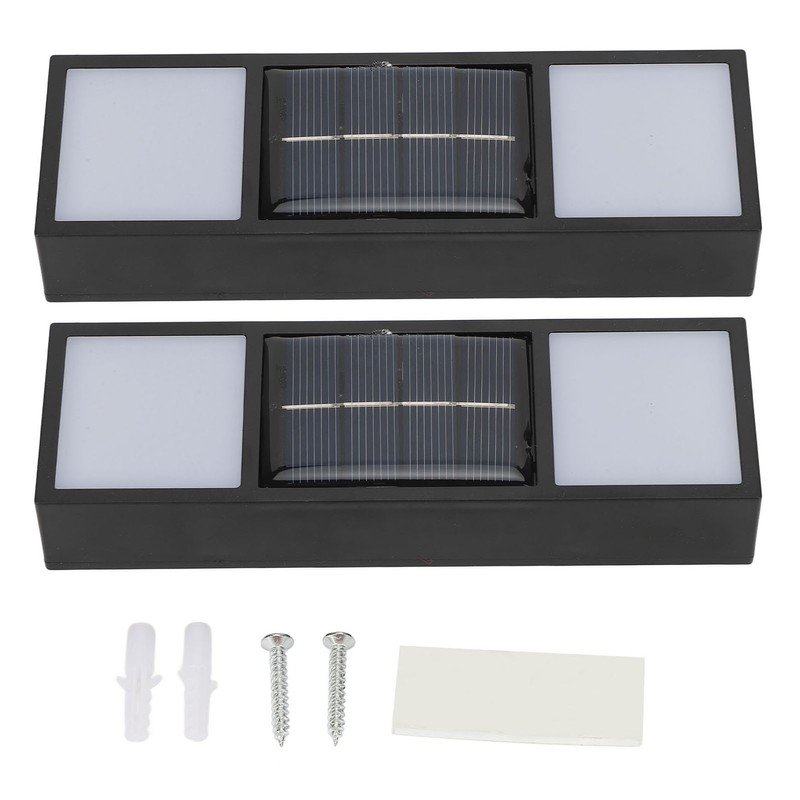 2 Sets Solar Wall Lamp IP65 Protection Grade Bidirectional Multifunctional