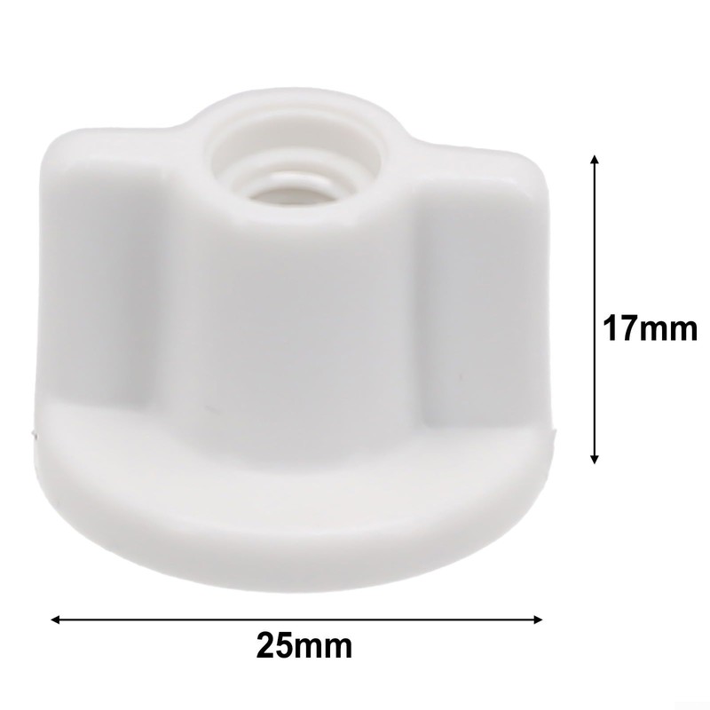 2 x RELIABLE 6MM TOILET LID SCREW NUTS - WHITE