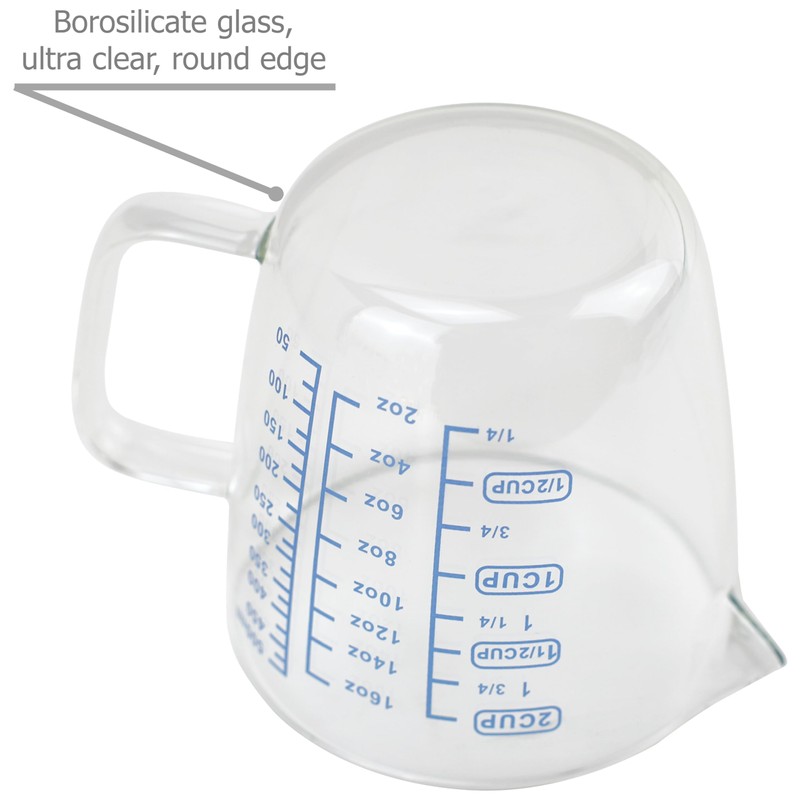 EIKS Glass Milk Frothing Pitcher Mixing Cup for Coffee Espresso