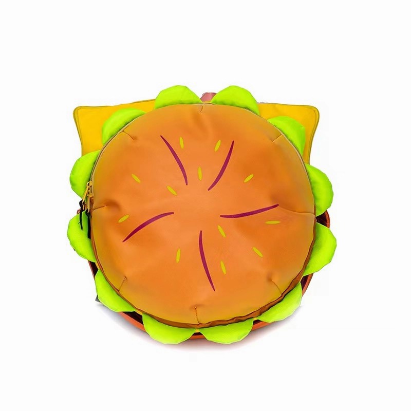 MaiQidd Cheeseburger Backpack Multi-compartment Funny Hamburger Backpack