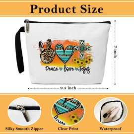 BSNZZIO Peace Love Cosmetic Bag for Women Accessories Organizer, Christian Jesus Gifts, Travel Essentials Purse Toiletry Pouch Makeup Bag with Zipper(Peace Love Jesus)