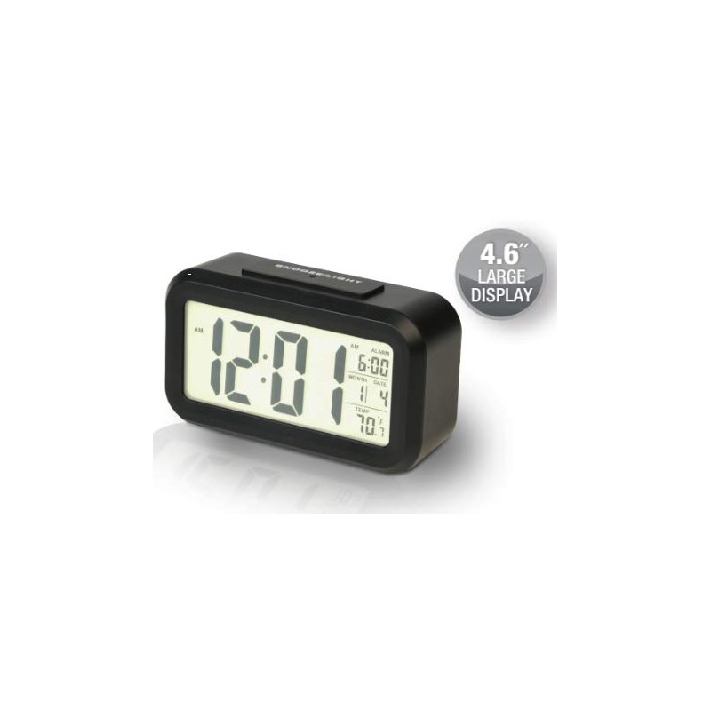 RCA Portable Alarm Clock with Auto Night Light Sensor, Adjustable