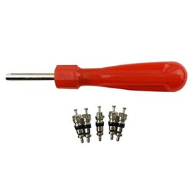 VORCOOL Tyre Valve Core Remover Removal Tool Key 5 Valve Cores for Car Bike Motorbike Car Truck Motorcycle Replacement Tire Stem Part