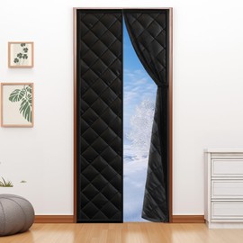 Magnetic Thermal Insulated Door Curtain for 38"x 82" Doors, Heavy-Duty Oxford Fabric Door Cover for Heat Insulation, Magnetic Closure Door Blanket for Doorway to Keep Warm in Winter Cool in Summer