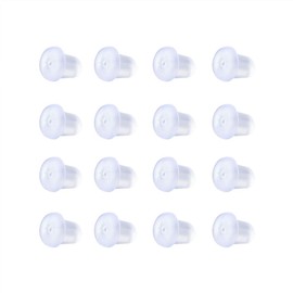 Pandahall 500pcs Clear Soft Plastic Earring Backs - 5x5mm, Clear-Earnut Bullet