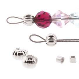 Silver Plated Fluted Crimp Bead Covers 4mm (144) by Beadaholique
