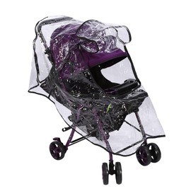 SOULONG Transparent PVC Stroller Rain Cover, Foldable and Baby Stroller Rain Cover, with Convenient Zippered Window, for Windproof, Dust and Sun Protection