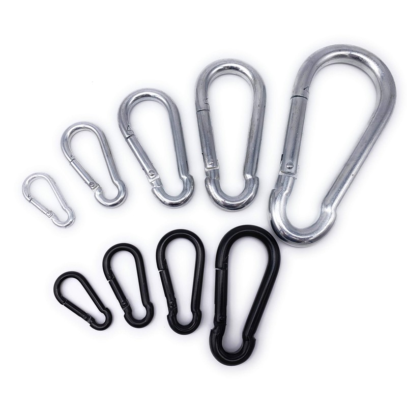 Pack of 5 Fire brigade snap hooks, painted black, load