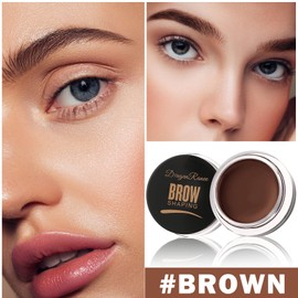 Eyebrow Pomade Brow Gel Pomade,Long Lasting Waterproof and Enhancers Eyebrow Soft Smooth,Eyebrow Makeup Gel with Eyebrow Brush for Girls and Women-Brown
