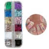 Inidea Color Sequin Nail Glitter Parts, 1 Piece, B. Deep Jewel / 이니디어 컬러 스팽글 네일 글리터 파츠, 1개, B. 딥쥬얼