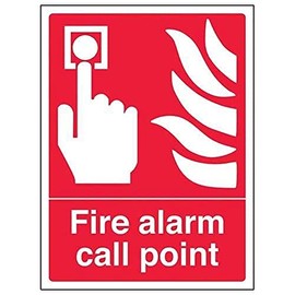 V Safety Fire Alarm Call Point Sign - 150mm x 200mm - 2mm Rigid Plastic