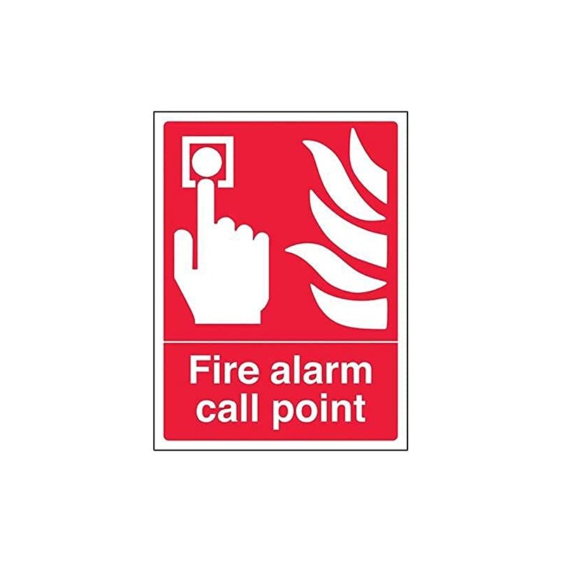 V Safety Fire Alarm Call Point Sign - 150mm x