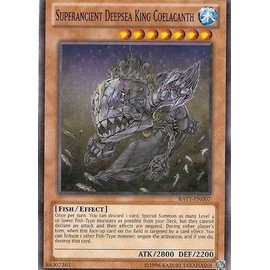 YU-GI-OH! - Superancient Deepsea King Coelacanth (BATT-EN007) - Battle Pack Tournament Prize Cards - Unlimited Edition - Starfoil Rare