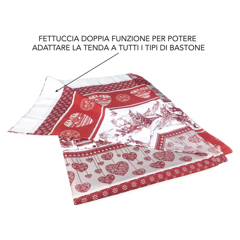 Tex family Tyrolean Red Mountain Style Curtain 180 x 280