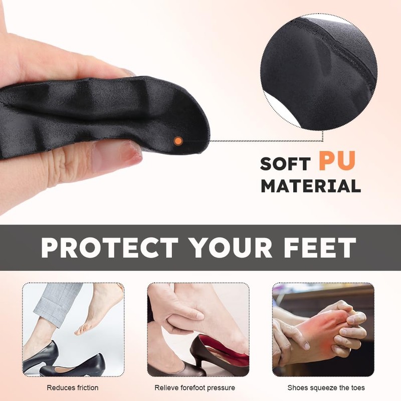 Shoe Filler Insert, Black Shoe Inserts for Shoe Too Big