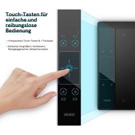 Drawing Tablet VEIKK A30V2, 10 x 6 Inch Graphics Tablet with 8192 Pressure Levels, Pen, Drawing Tablet with 4 Sensor Buttons and a Gesture Pad, for Drawing/Design/Online Education/Editing