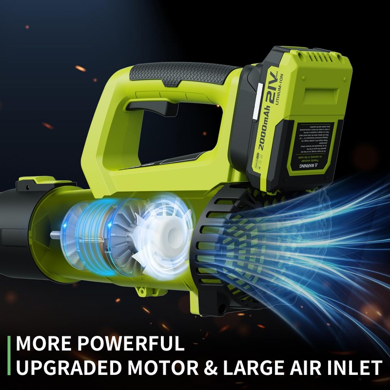 Leaf Blower Cordless, Electric Cordless Leaf Blower with 2 Batteries