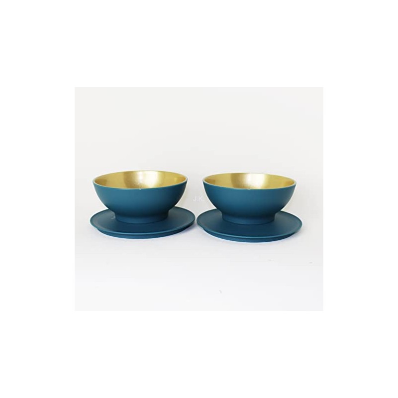 Tupperware Allegra Petrol Gold 2 x 275 ml Serving Bowl,