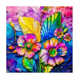 Colorful Flower Puzzles for Adults 1000 Pieces, Beautiful Art Wildflower Pages Painting Jigsaw Puzzles, Difficult Challenging Floral Plant Puzzle