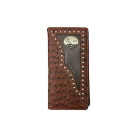 Cross Praying Cowboy Men Wallet Western Bifold W011-33 Ostrich Brown