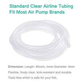 DeKago Aquarium Air Pump Accessories Kit with 80 Inch Standard Clear Airline Tubing, Air Stones, Check Valves, Suction Cups and Connectors for Fish Tank