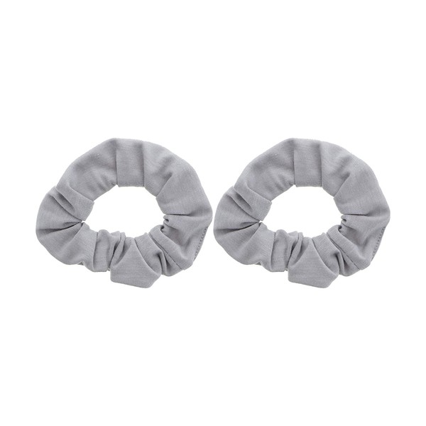 Set of 2 Solid Scrunchies - Light Grey